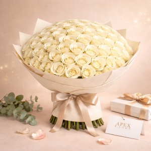 Bouquet of 100 White roses